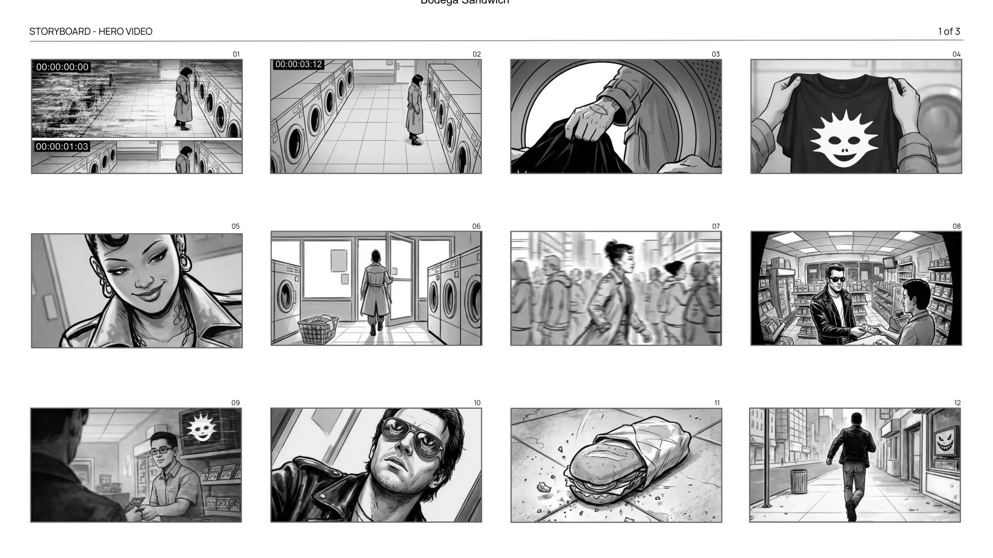Storyboard page for the This Is Your Sign hero video